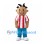 Boy Mascot Costume with Red Striped Shirt and Black Hair