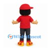 Boy Mascot Costume with Red Cap and Red Shirt