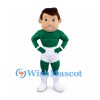 Sportsman Mascot Costume with Green Uniform and White Shorts