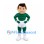 Sportsman Mascot Costume with Green Uniform and White Shorts