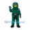 Ninja Mascot Costume in Green with Gray Armor and Yellow Eyes