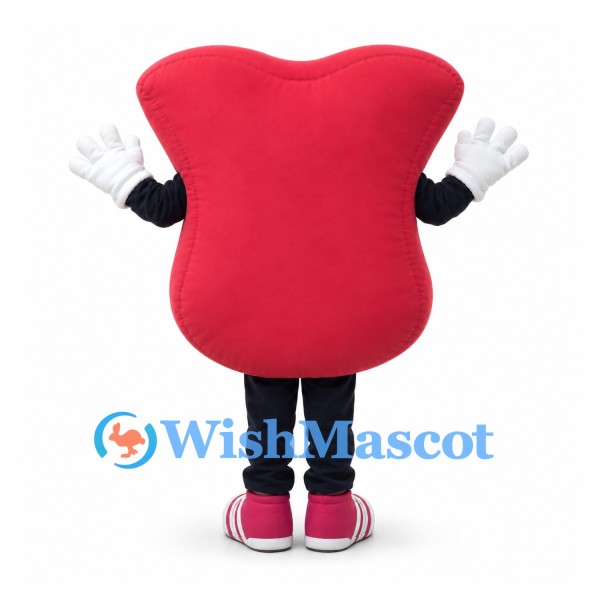 Grinning Mouth Mascot Costume in Red with Large White Teeth