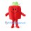 Red Pepper Mascot Costume with Green Stem and Smiling Face