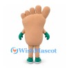Foot Mascot Costume in Peach with Green Gloves