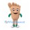 Foot Mascot Costume in Peach with Green Gloves