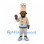 Chef Mascot Costume with Tall Tan Hat and Blue Trimmed Suit