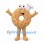 Bagel Chef Mascot Costume with Sesame Seeds and White Hat