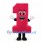 Number One Mascot Costume in Pink with Smiling Face