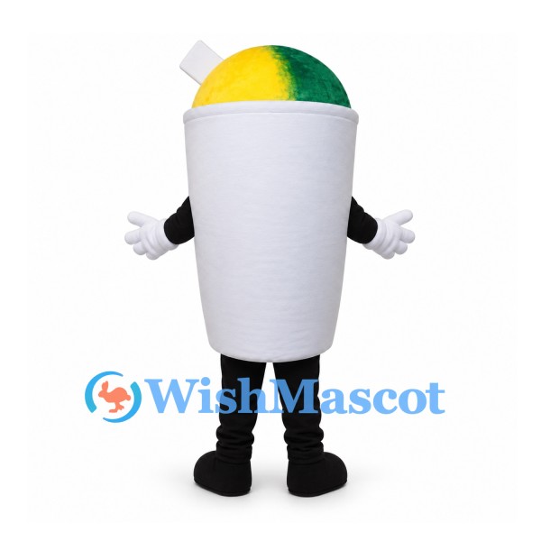 Slush Cup Mascot Costume with Green and Yellow Top