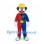 Clown Mascot Costume with Yellow Hat and Red Blue Overalls