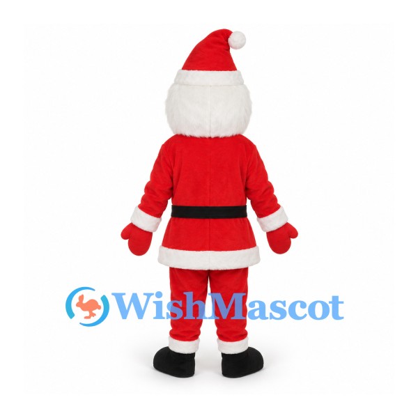 Santa Claus Mascot Costume with Red Suit and Pointed Hat