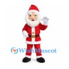 Santa Claus Mascot Costume with White Beard and Red Coat