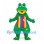 Frog Mascot Costume in Green with Rainbow Belly and Colored Spots