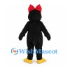 Penguin Mascot Costume with Red Bow and White Belly
