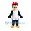 Penguin Mascot Costume with Red Bow and White Belly