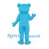Bear Mascot Costume in Sky Blue with Large Bow Tie