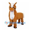 Horse Mascot Costume in Brown with Four-Legged Body and White Mane