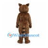 Raccoon Mascot Costume in Brown with Striped Tail and White Belly