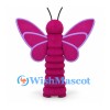 Butterfly Mascot Costume in Magenta with Large Patterned Wings