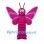 Butterfly Mascot Costume in Magenta with Large Patterned Wings