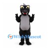 Dragon Mascot Costume in Black with Gray Wings and Spiked Tail