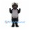 Dragon Mascot Costume in Black with Gray Wings and Spiked Tail
