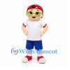 Boy Mascot Costume with Red Cap and Blue Shorts