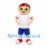 Boy Mascot Costume with Red Cap and Blue Shorts