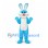 Rabbit Mascot Costume in Blue with White Belly and Red Nose