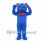 Bear Mascot Costume in Royal Blue with Red Bow Tie