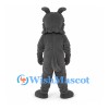 Werewolf Mascot Costume in Dark Gray with Red Nose and Fangs