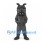 Werewolf Mascot Costume in Dark Gray with Red Nose and Fangs