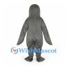 Walrus Mascot Costume in Gray with White Muzzle and Long Tusks