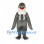 Walrus Mascot Costume in Gray with White Muzzle and Long Tusks