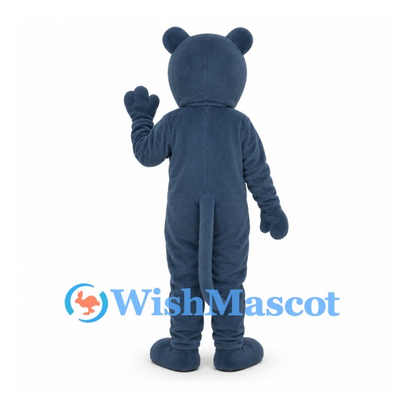 Panther Mascot Costume in Dark Blue with Green Eyes