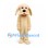 Dog Mascot Costume in Cream with Long Ears and Brown Collar