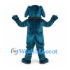 Monster Mascot Costume in Dark Teal with Floppy Ears and Fangs