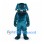 Monster Mascot Costume in Dark Teal with Floppy Ears and Fangs
