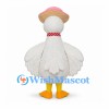 Goose Mascot Costume with Straw Hat and Red Polka Dot Scarf