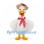 Goose Mascot Costume with Straw Hat and Red Polka Dot Scarf