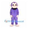 Monkey Mascot Costume in Purple with Cream Face and Hands