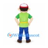 Boy Mascot Costume with Green Shirt and Red Cap