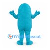Monster Mascot Costume in Turquoise with Red Nose and Toothy Mouth