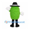 Monster Mascot Costume in Lime Green with Black Hat