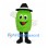 Monster Mascot Costume in Lime Green with Black Hat
