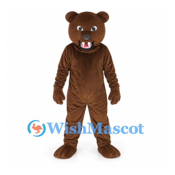 Bear Mascot Costume in Dark Brown with Buck Teeth