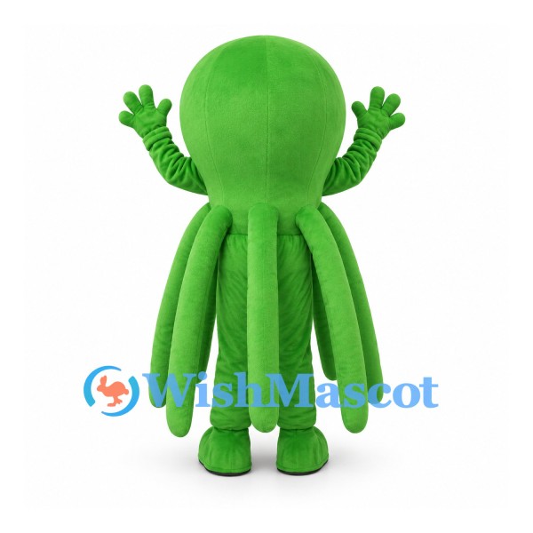 Octopus Mascot Costume in Green with Hanging Tentacles