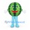 Watermelon Mascot Costume with Green Stripes and Smiling Face