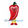 Chili Pepper Mascot Costume in Red with Green Stem