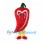 Chili Pepper Mascot Costume in Red with Green Stem